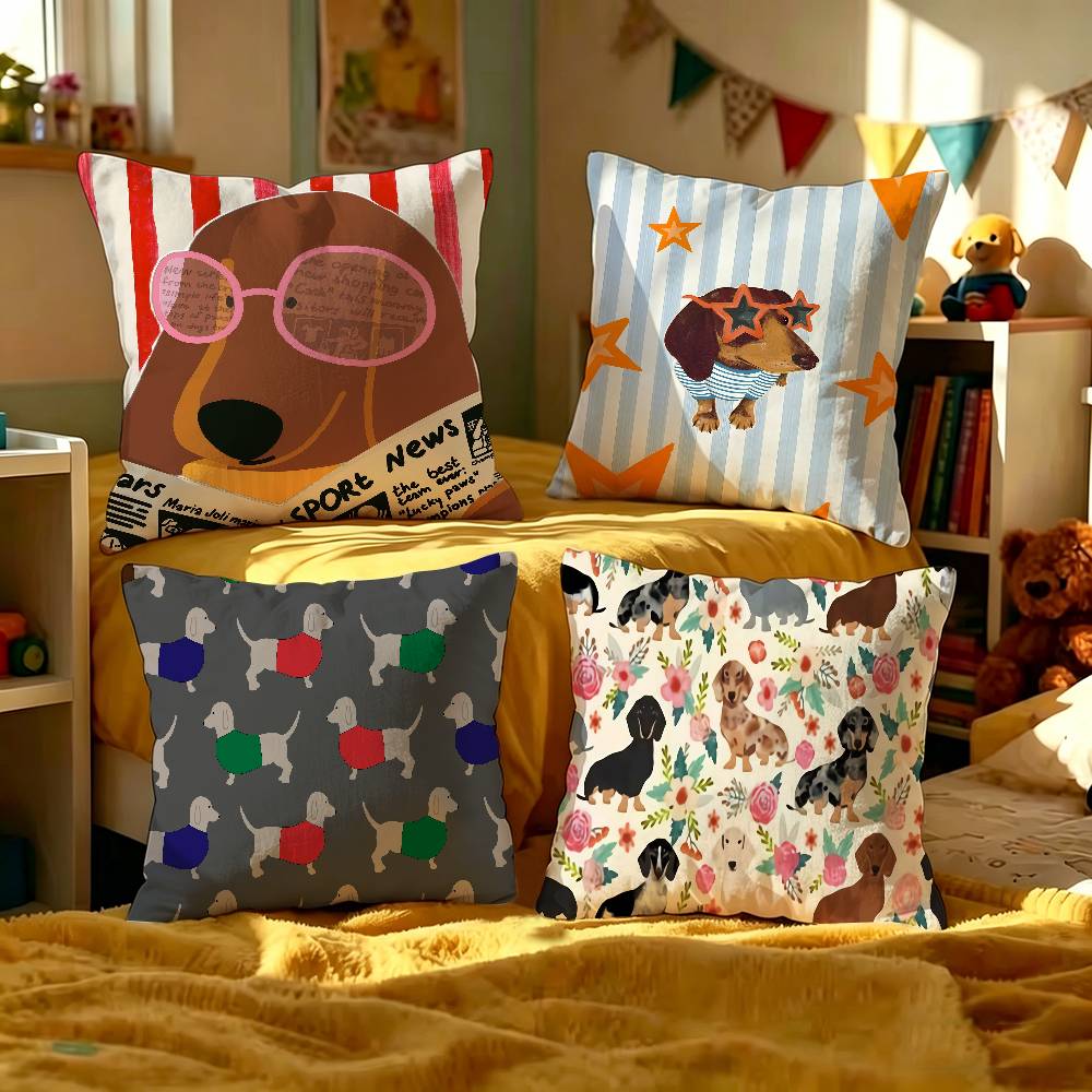 Home Textiles And Furnishing - Sausage Dog Dachshund cute Pillow Gifts