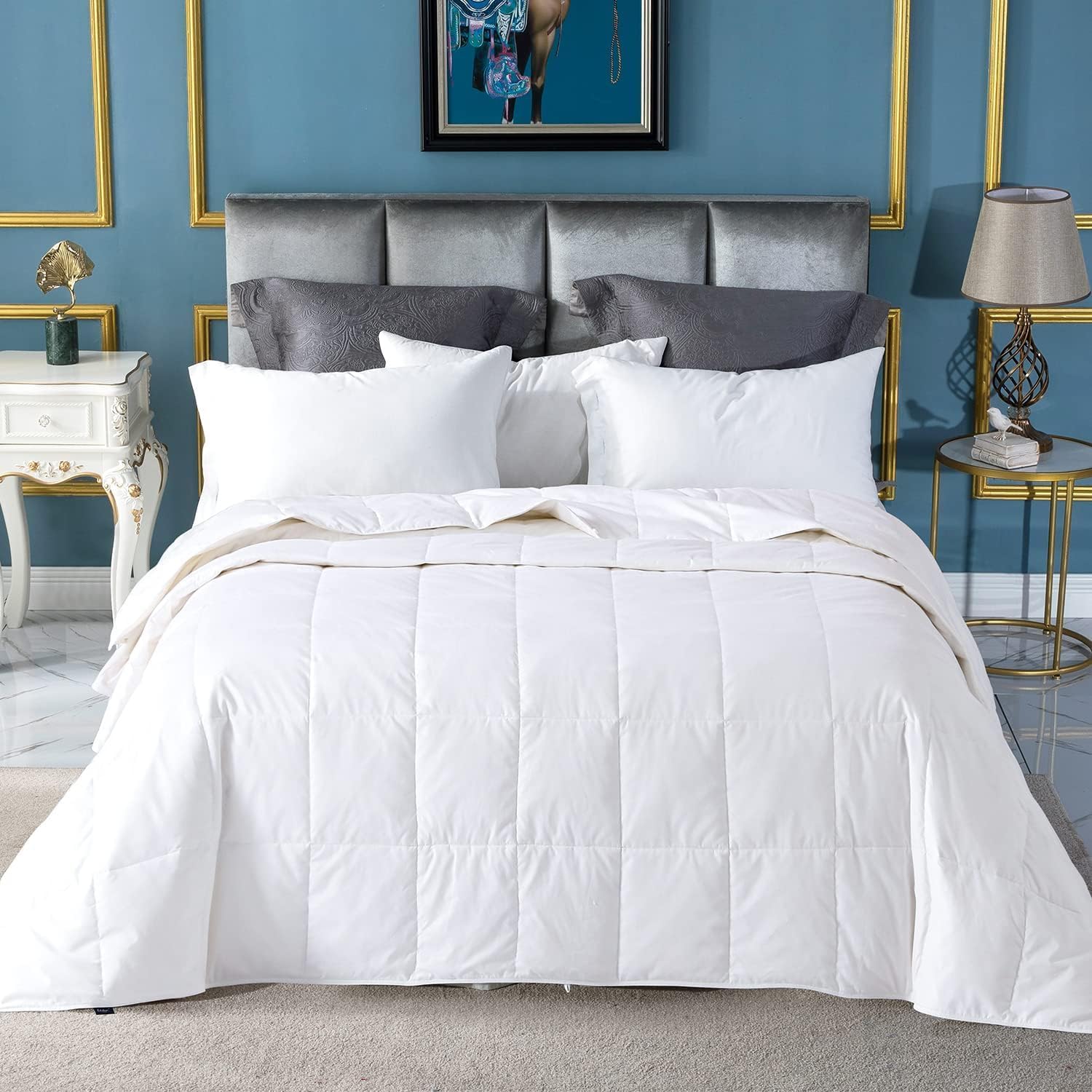 Duvet Insert White - Ultra-Light Down Comforter King Size, Cool