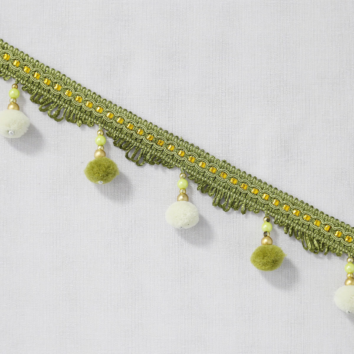 Home Textiles Luxury Curtains - 2M Pom Pom & Beaded Curtain