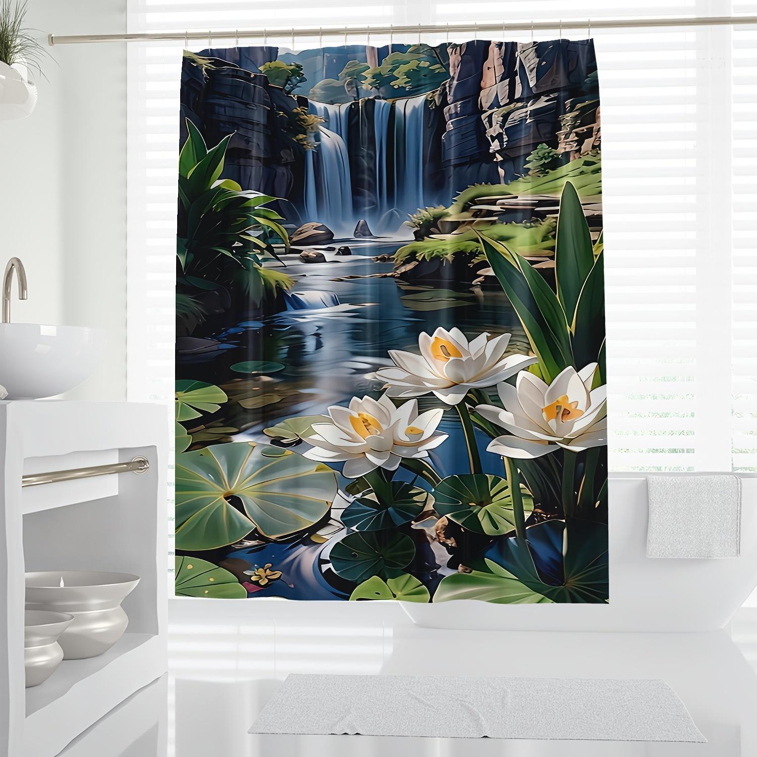 Home Textiles Luxury Curtains - Waterproof Polyester Shower Curtain Tropical Waterfall
