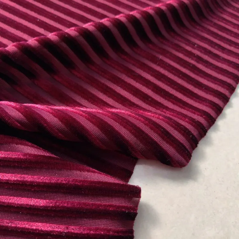 Home Textiles Luxury Curtains - Velvet Fabric Cloth Gorgeous Silky Stripe