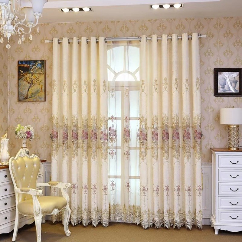 Home Textiles Luxury Curtains - Curtain Textiles Beige Color High Quality