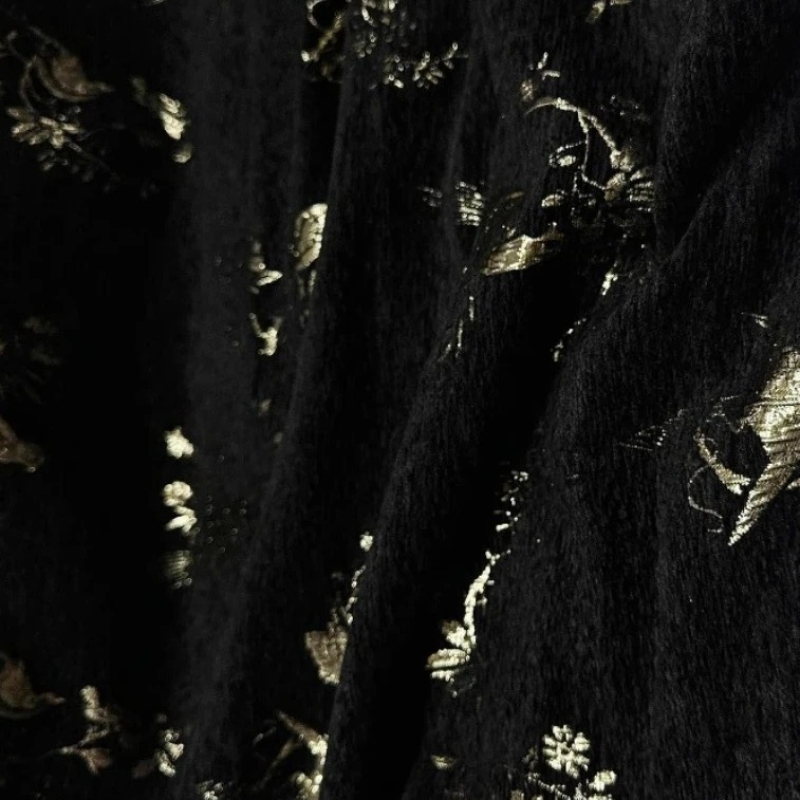 Gold Thread Chenille Jacquard  - Home Textiles Luxury Curtains ulasan dan harga