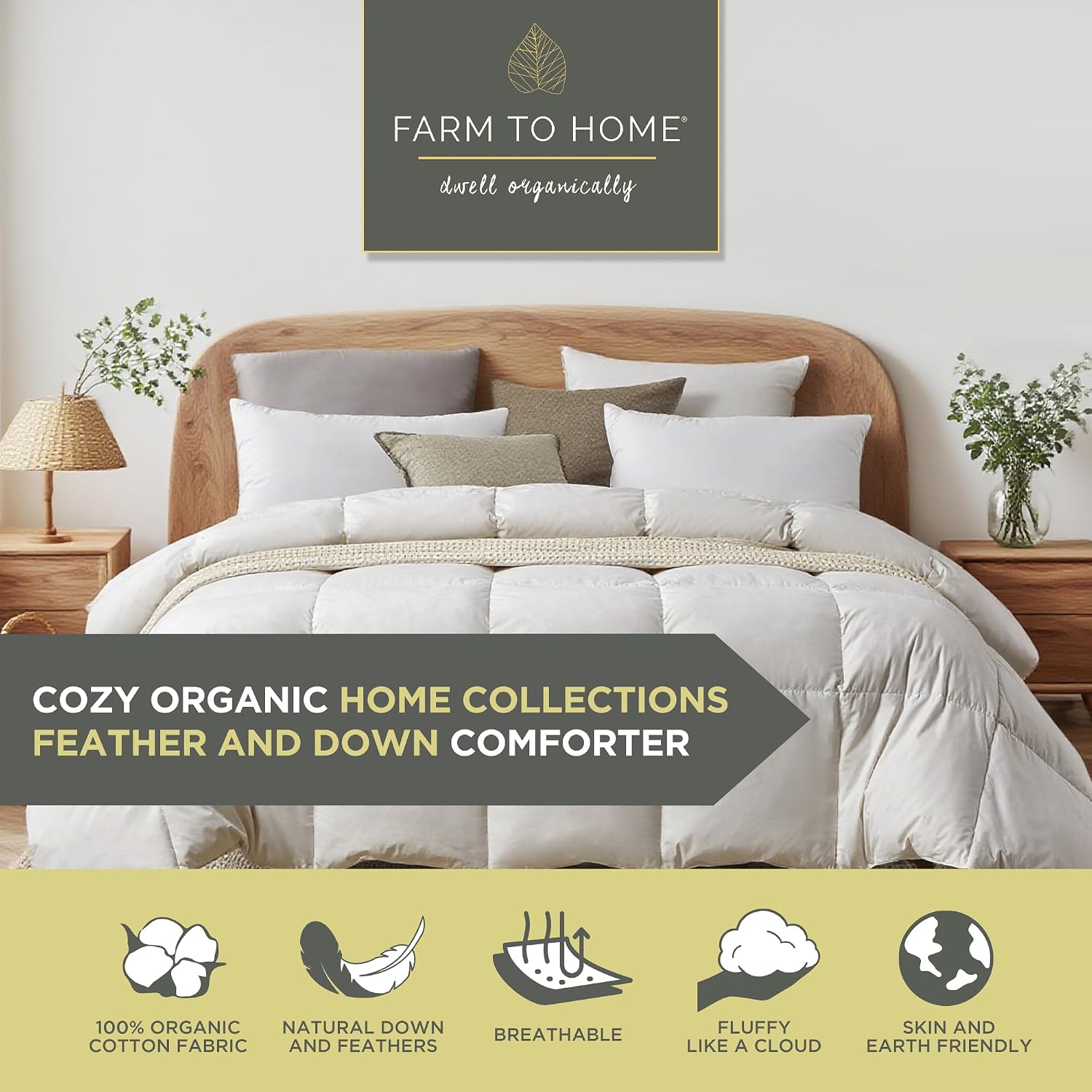100% Organic Cotton Feather &  - Duvet Insert White ulasan dan harga
