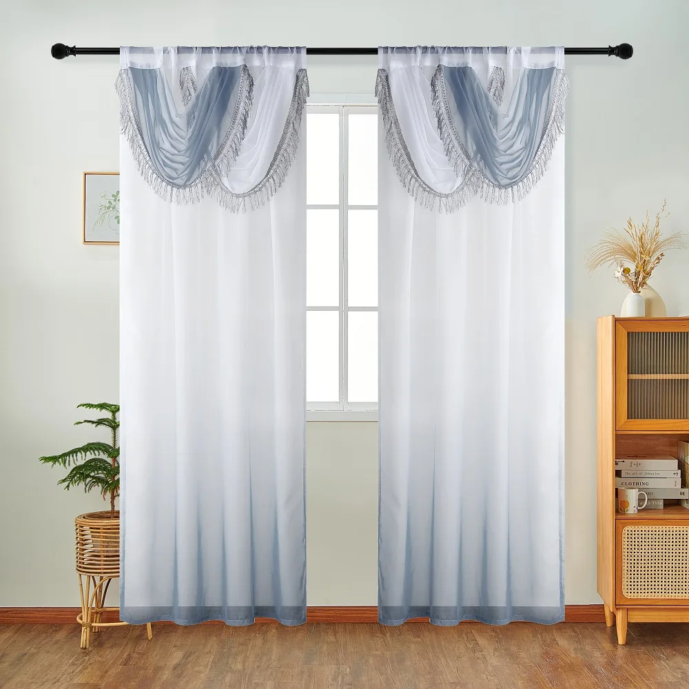 NAPEARL Blue Curtain Head Wave - Home Textiles Luxury Curtains ulasan dan harga