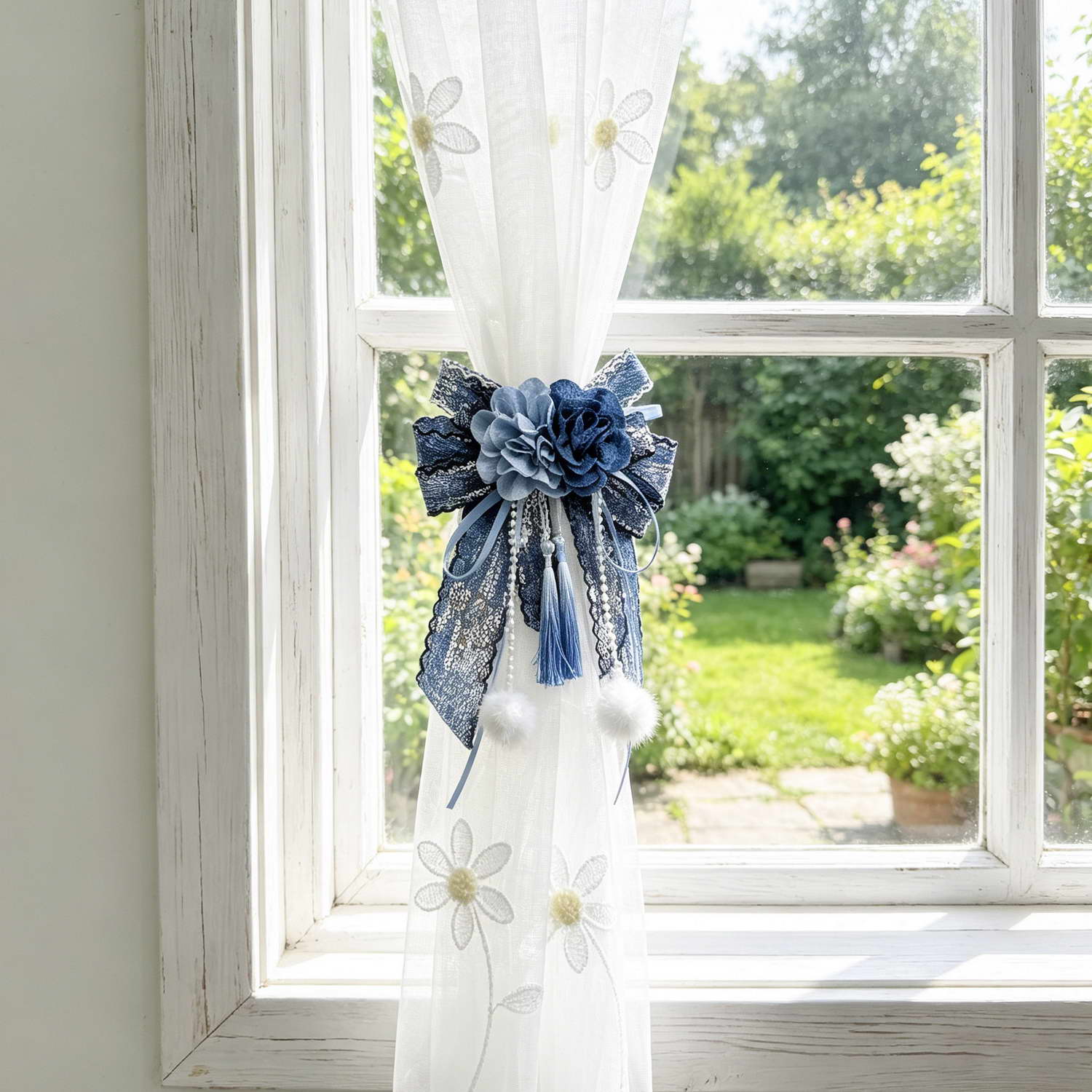 One Pair American Luxury Blue  - Home Textiles Luxury Curtains ulasan dan harga