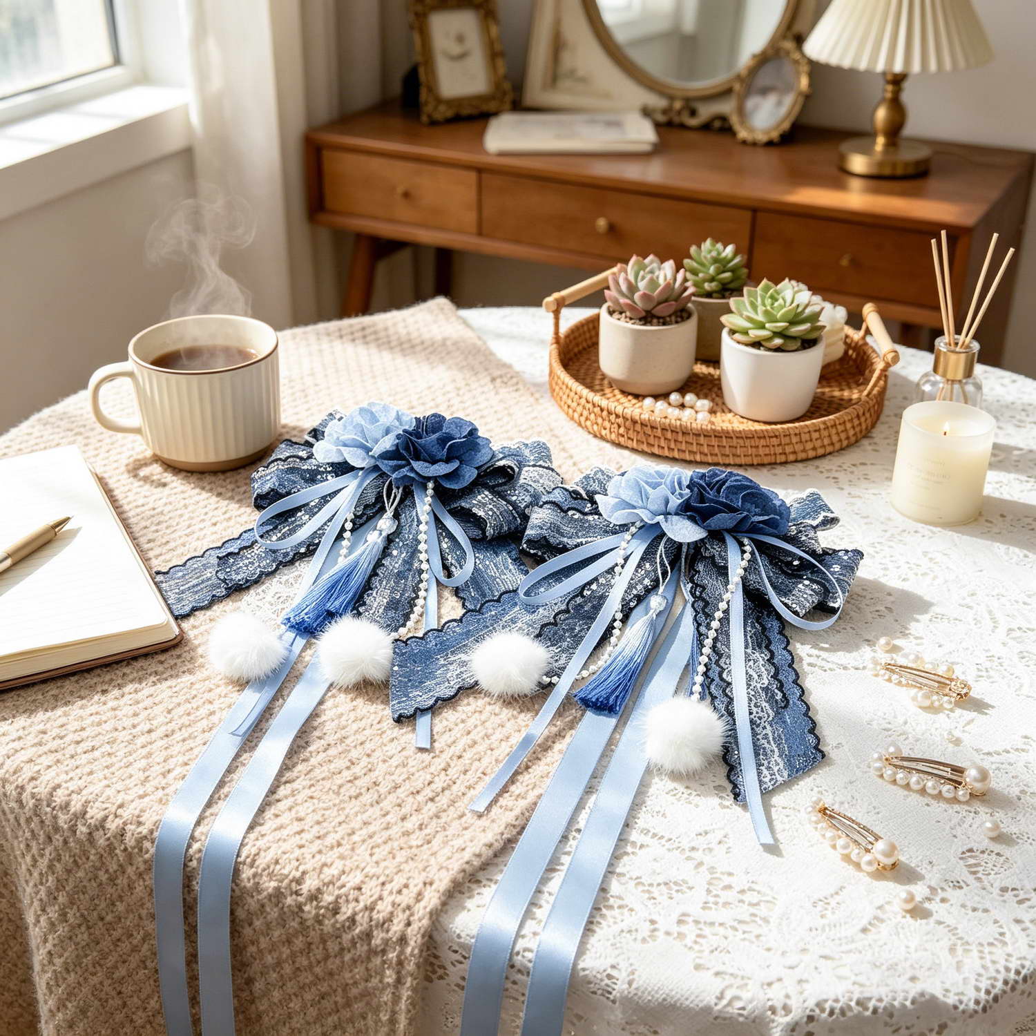 One Pair American Luxury Blue  - Home Textiles Luxury Curtains ulasan dan harga