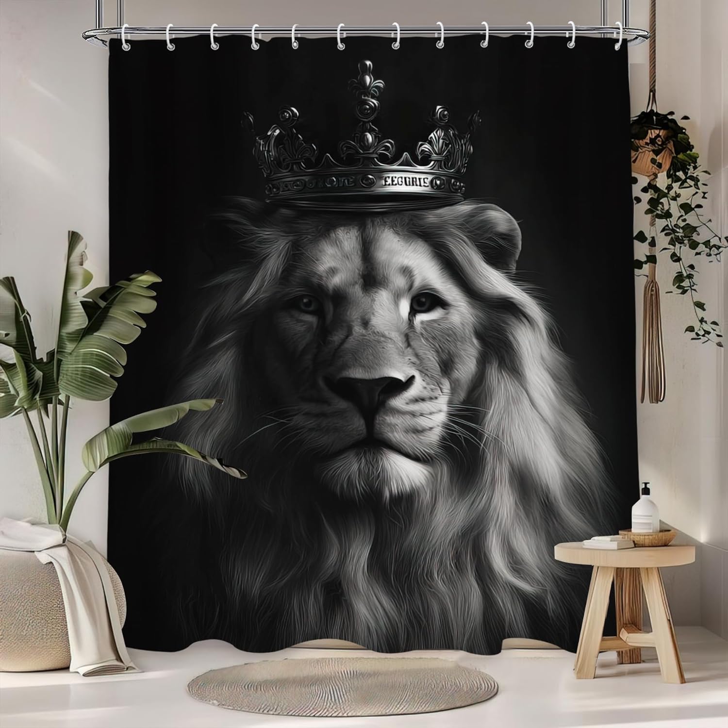 Majestic Lion King Crown Showe - Home Textiles Luxury Curtains ulasan dan harga