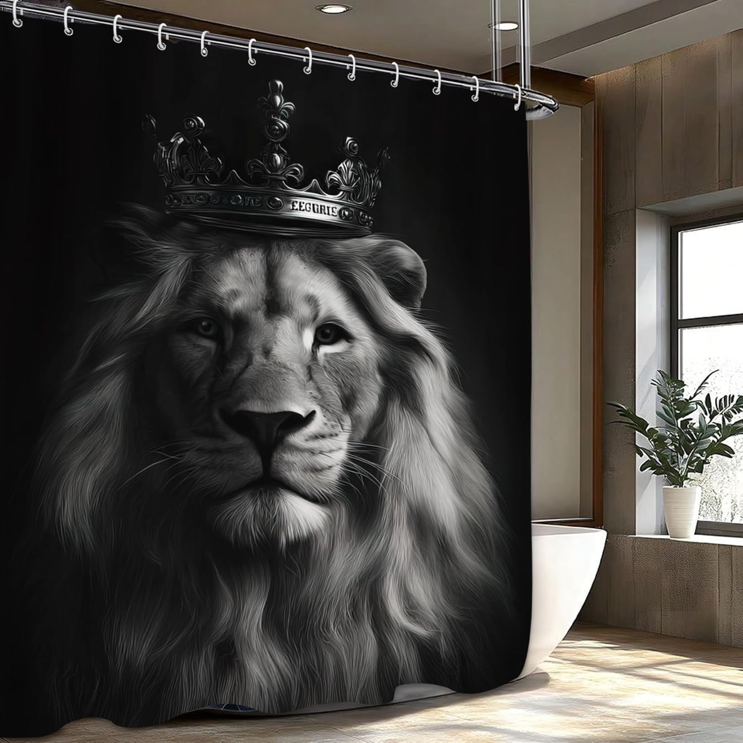 Majestic Lion King Crown Showe - Home Textiles Luxury Curtains ulasan dan harga