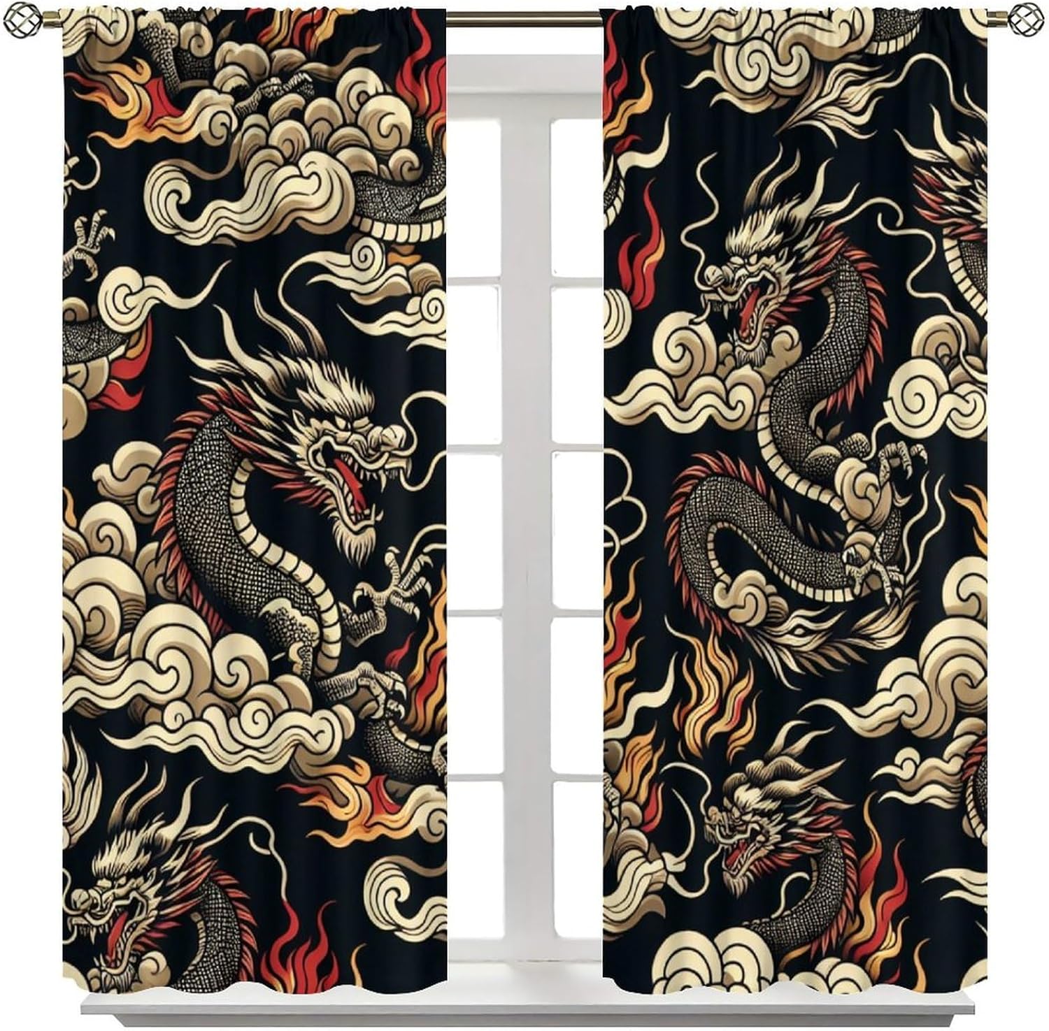 Luxurious Asian Dragon Curtain - Home Textiles Luxury Curtains ulasan dan harga