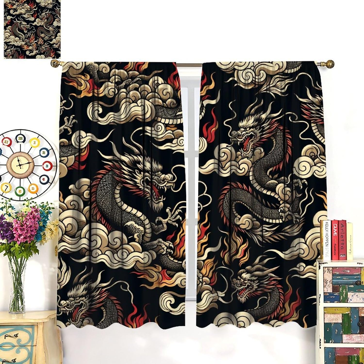 Luxurious Asian Dragon Curtain - Home Textiles Luxury Curtains ulasan dan harga