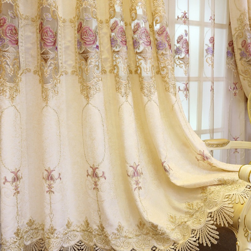 Curtain Textiles Beige Color H - Home Textiles Luxury Curtains ulasan dan harga