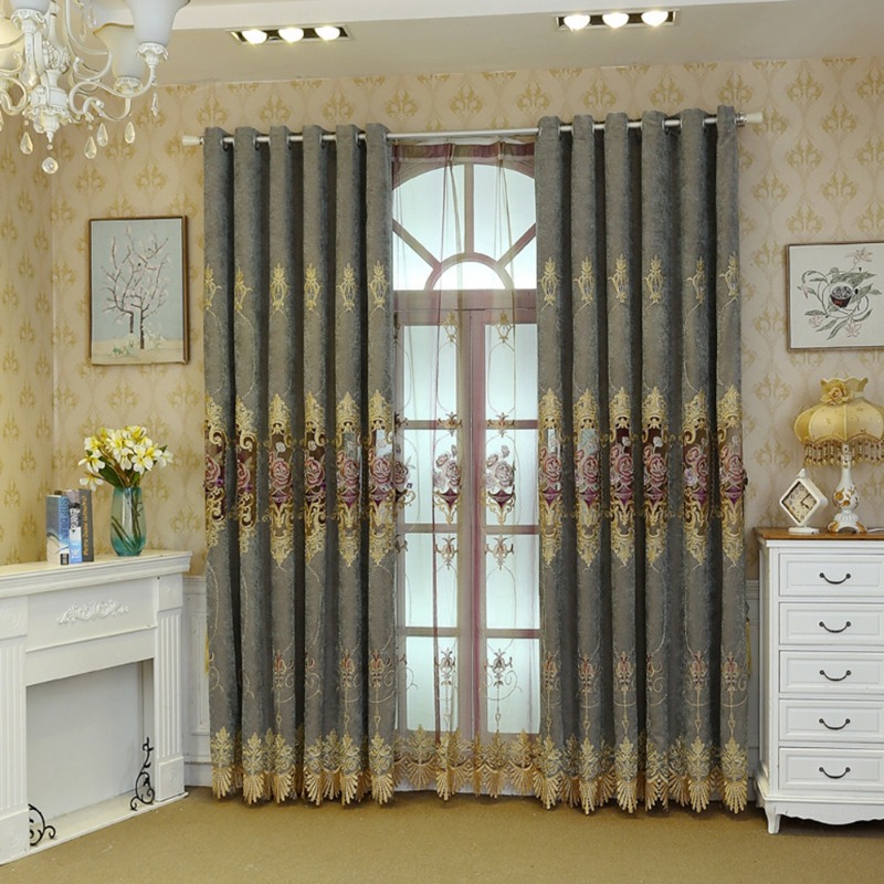 Curtain Textiles Beige Color H - Home Textiles Luxury Curtains ulasan dan harga